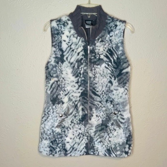 Vintage Sharon Young Faux Fur Zip Up Vest in Size Medium - Picture 1 of 9